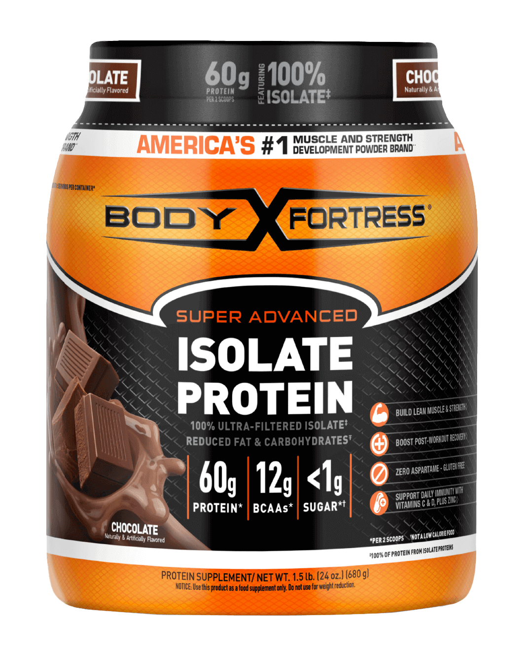 Super Advanced Isolate Protein Powder, Chocolate – Body Fortress